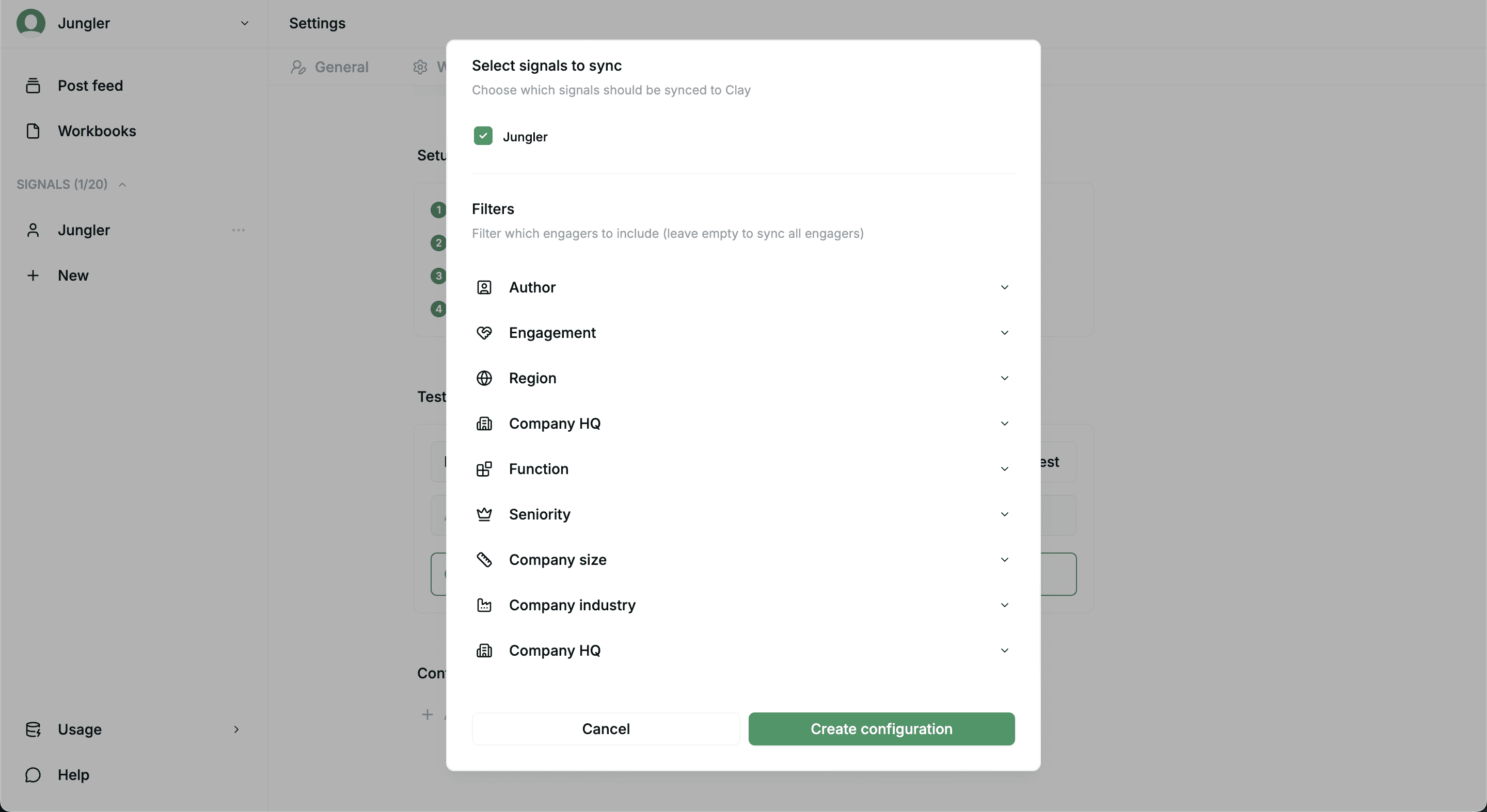 Clay configuration form