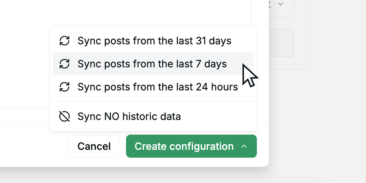 Historic sync options